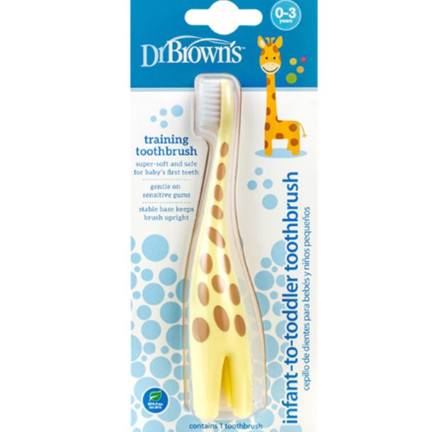 Οδοντόβουρτσα DR BROWN\'S για βρέφη και μικρά παιδιά (0-3 ετών) Καμηλοπάρδαλη HG060