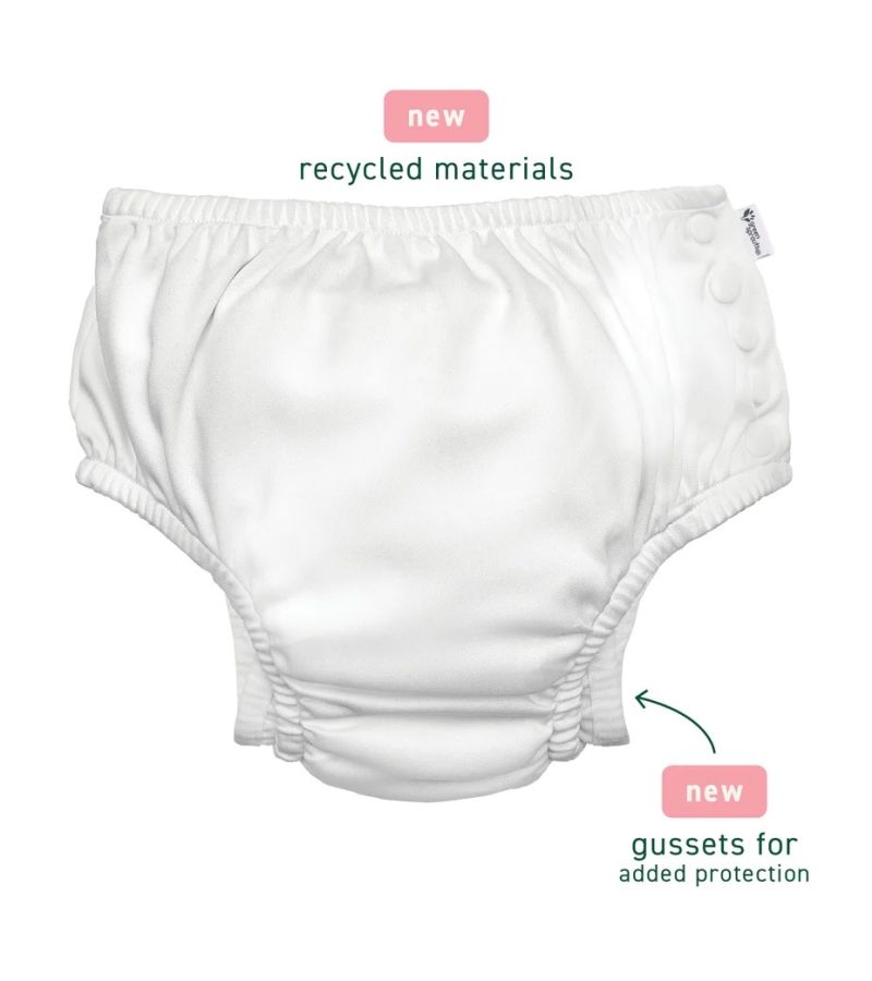 Μαγιό - πάνα GREEN SPROUTS Eco Snap Ruffled Swim Diaper White Zinnia GS-711158-040