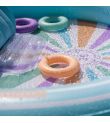 SWIM ESSENTIALS Φουσκωτή πισίνα 210x150εκ. με τσουλήθρα και παιχνίδια για παιδιά από 3 ετών - Rainbow SWE-2020SE302