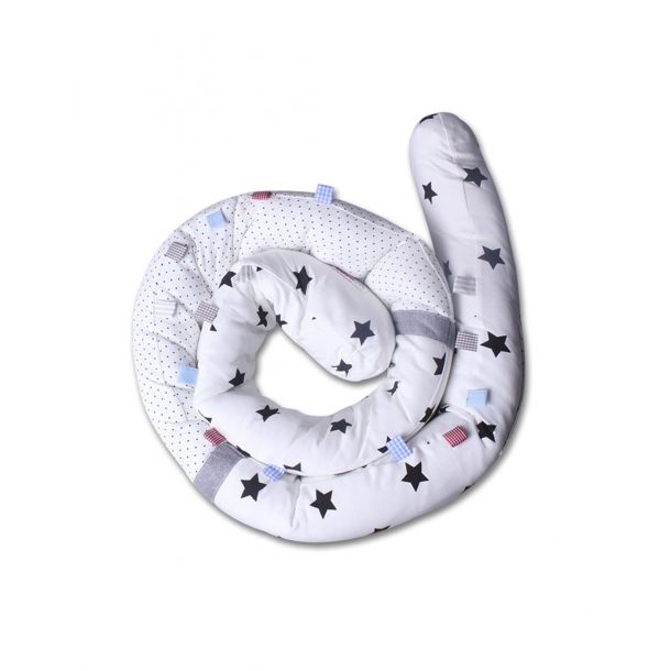 Προστατευτικό μαξιλάρι - μαξιλάρι θηλασμού ΜΙΝΕΝΕ Snuggly Snake Sniny Star Black