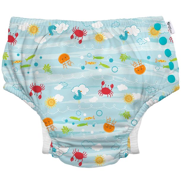 Μαγιό - πάνα GREEN SPROUTS Eco Snap Swim Diaper Light Aqua Sea Friends GS-701058-616