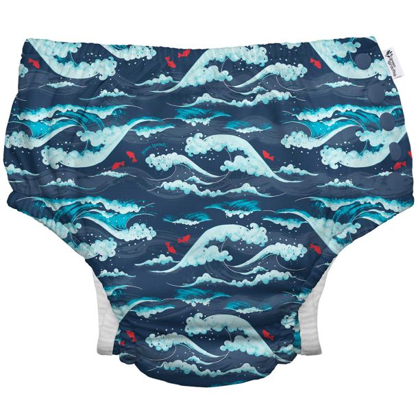 Μαγιό - πάνα GREEN SPROUTS Eco Snap Swim Diaper Navy Tidal Waves GS-701058-690