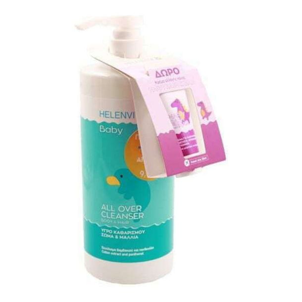 HELENVITA BABY All Over Cleanser Υγρό Καθαρισμού Σώματος Και Μαλλιών 1lt & Nappy Rash Cream Κρέμα για Συγκάματα 20gr