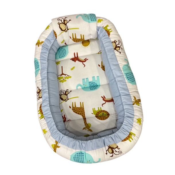 Βρεφική φωλιά 3in1 NATALINO BEBELINO Animals Σιέλ 219