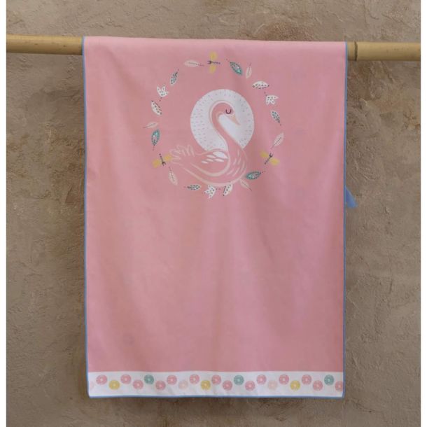 Πετσέτα θαλάσσης Microfiber NIMA Pink Swan 70x140 28760