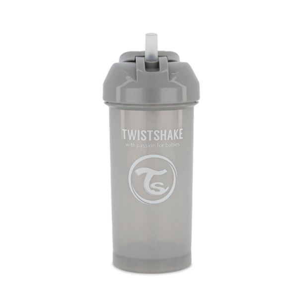 Παγούρι Με Καλαμάκι Σιλικόνης 360ml 6+ Μηνών TWISTSHAKE Pastel Grey 32-08-78680