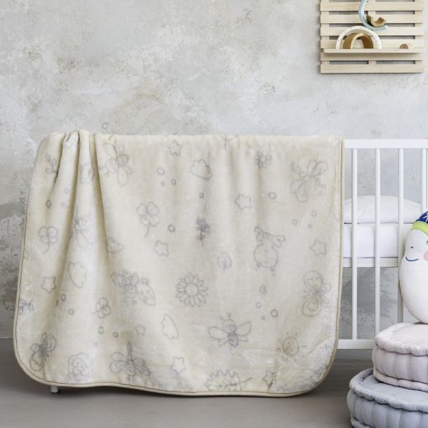 Βελουτέ Κουβέρτα Κούνιας NIMA Little Garden 110x140 32343