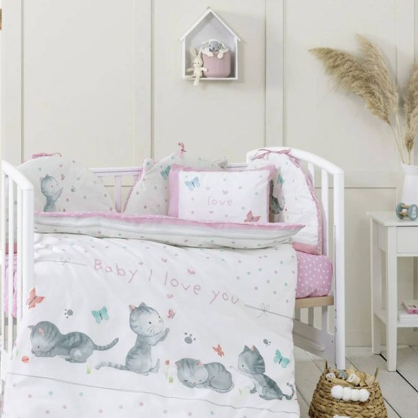 Σετ σεντόνια κούνιας με Λάστιχο 70x140+15 ΝΙΜΑ Baby Love 34834