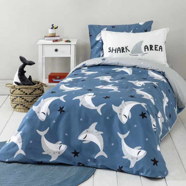 Σετ σεντόνια μονά με λάστιχο 100x200+30 ΝΙΜΑ Shark Area 34864