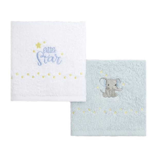Βρεφικές Πετσέτες - Λαβέτες ώμου (Σετ 2τμχ) NIMA Elefantini 30x30 34976