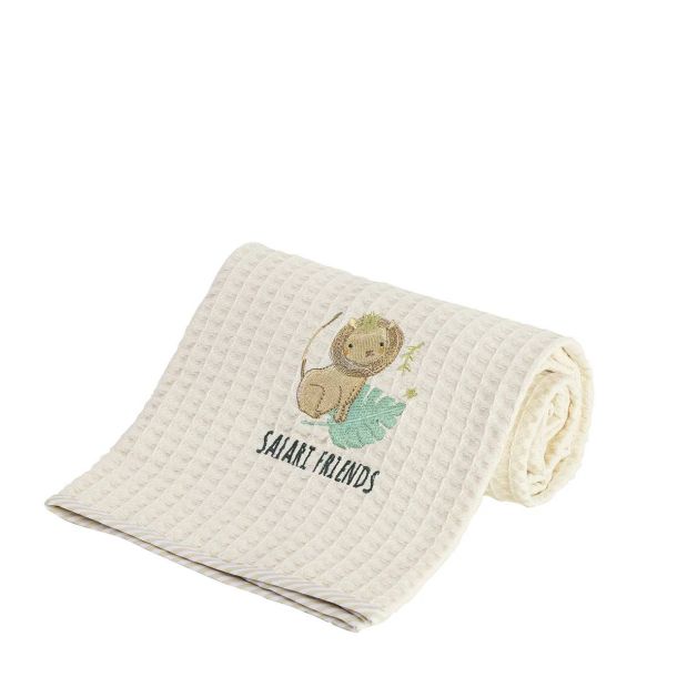 Κουβέρτα κούνιας πικέ NIMA Safari Friends 34991 110x140