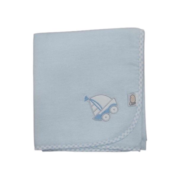 Πάνα αγκαλιάς FIGLIO BINO φανέλα 35-12 γαλάζιο καράβι (80x80)