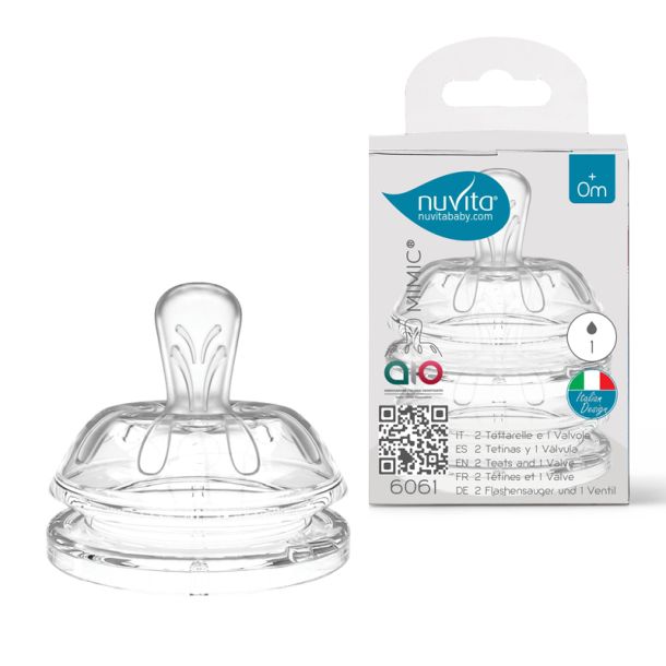 Θηλές σιλικόνης NUVITA αργής ροής 0m+ Flow 1 6061 NU-ALMB0010