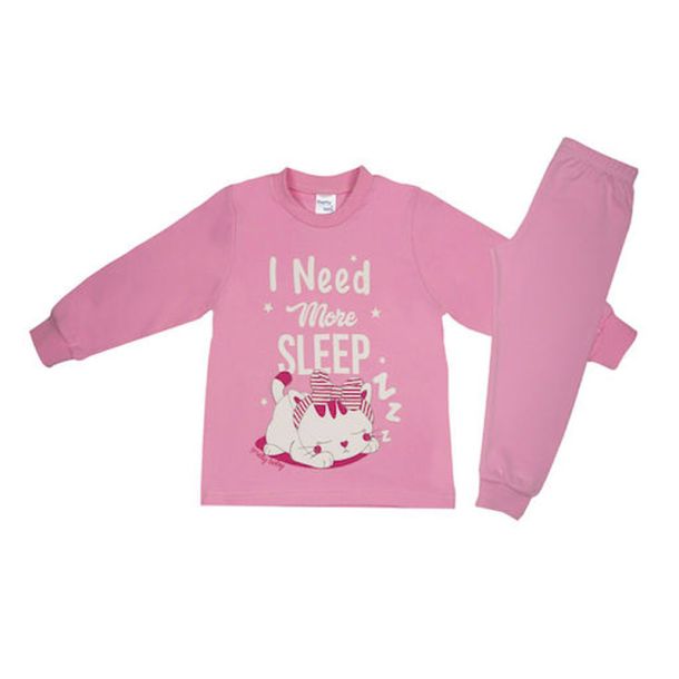 PRETTY BABY Πυτζάμα I need more sleep 69163 βρεφική χειμερινή με τύπωμα, βαμβακερή 100%