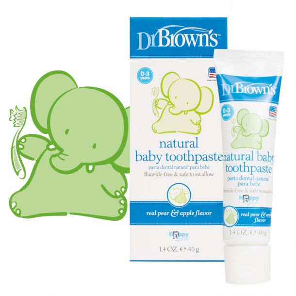 Φυσική οδοντόκρεμα DR BROWN\'S Apple για μωρά 0-3 ετών
