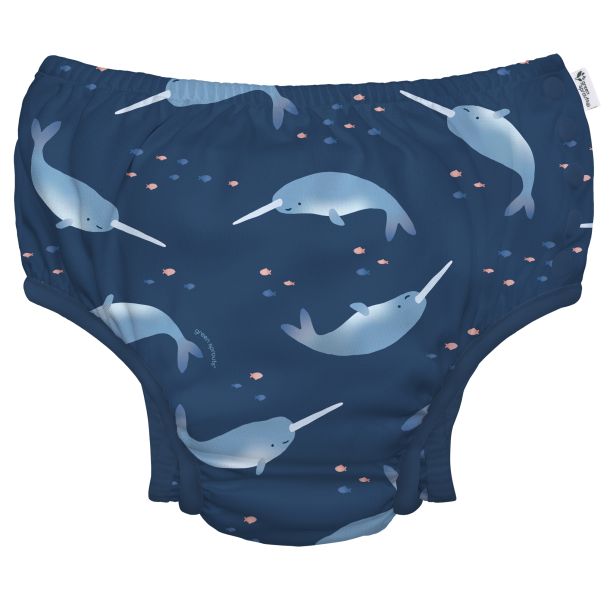 Μαγιό - πάνα GREEN SPROUTS Eco Snap Swim Diaper Navy Narwhal GS-701058-6055