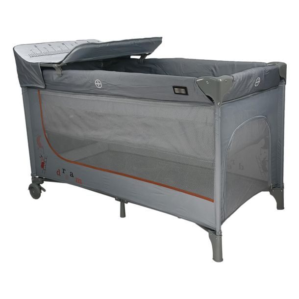 Παρκοκρέβατο 2 επιπέδων  BEBESTARS με αλλαξιέρα Dreamer Grey 887-186