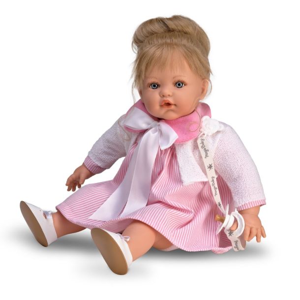 MAGIC BABY Κούκλα Susy Pink Dress με ρίγες 47εκ.  MB47033
