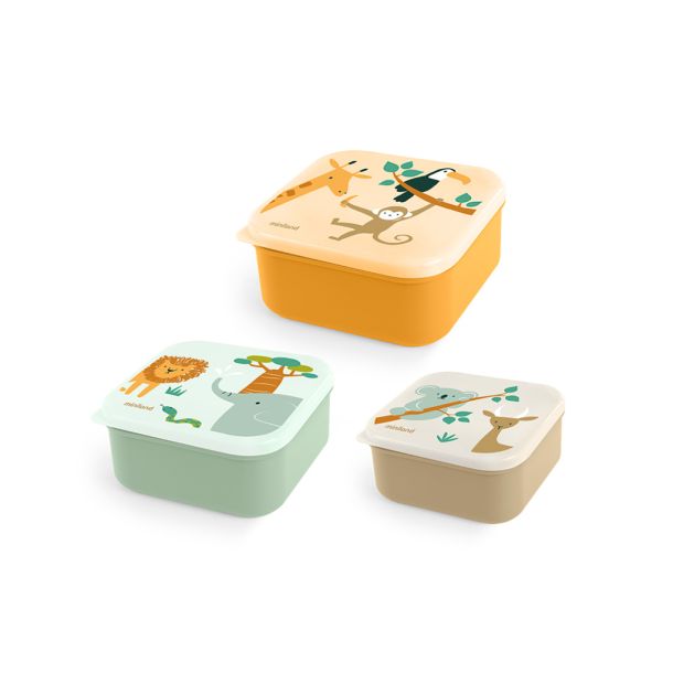Σετ 3 Δοχεία Φαγητού SnackBox MINILAND Jungle ML89623