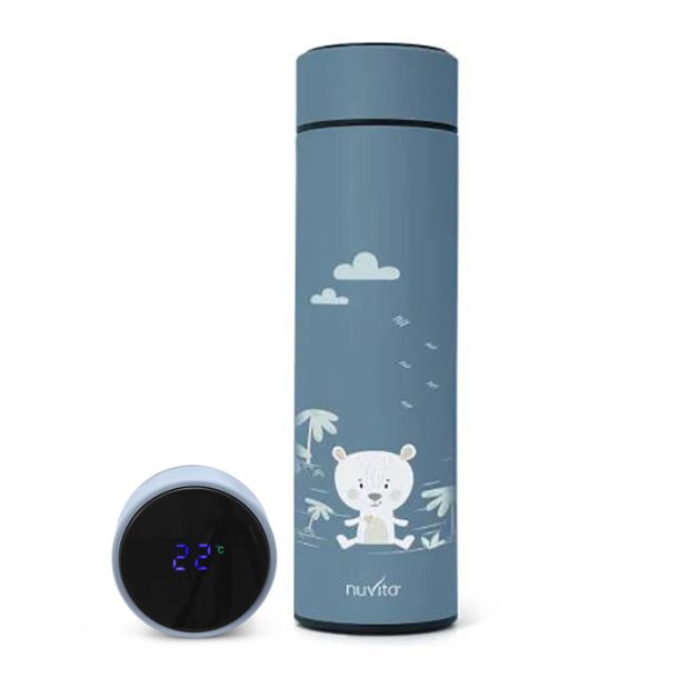 Θερμός από ανοξείδωτο ατσάλι με ψηφιακή ένδειξη θερμοκρασίας NUVITA 500ml 4455 Powder Blue NU-PPCP0056