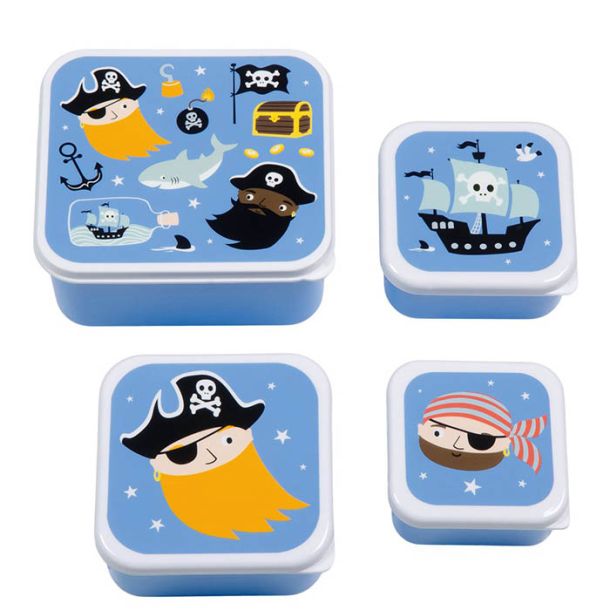 Σετ 4 δοχεία φαγητού Lunch & Snack Box Pirates A LITTLE LOVELY COMPANY SBSEPI80