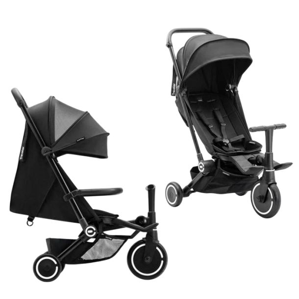 SMARTRIKE Traveler Καρότσι + Τρίκυκλο 2σε1 Onyx Black