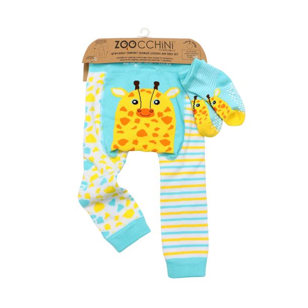 ZOOCCHINI Crawler Pants & Socks Set – Giraffe