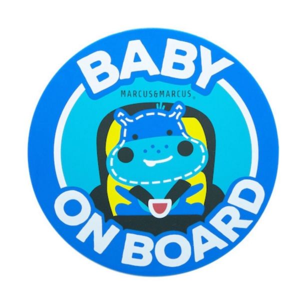 Σήμα Σιλικόνης Baby On Board MARCUS & MARCUS Hippo MNMGF10-HP