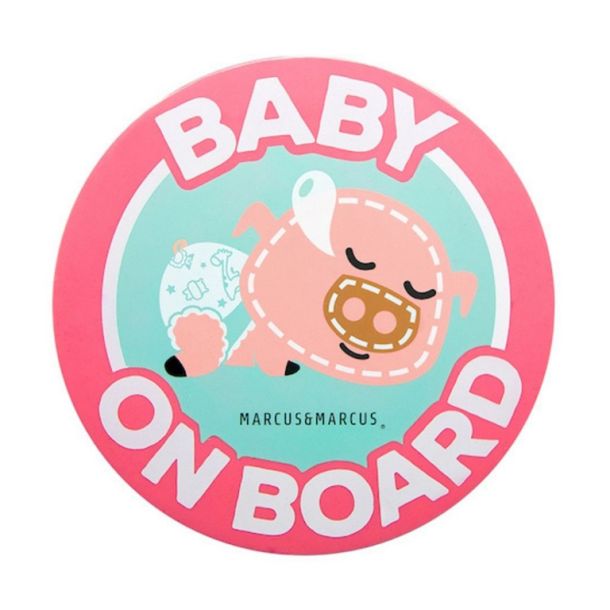 Σήμα Σιλικόνης Baby On Board MARCUS & MARCUS Pig MNMGF10-PG