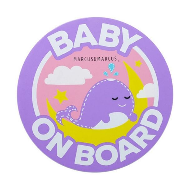 Σήμα Σιλικόνης Baby On Board MARCUS & MARCUS Whale MNMGF10-WL
