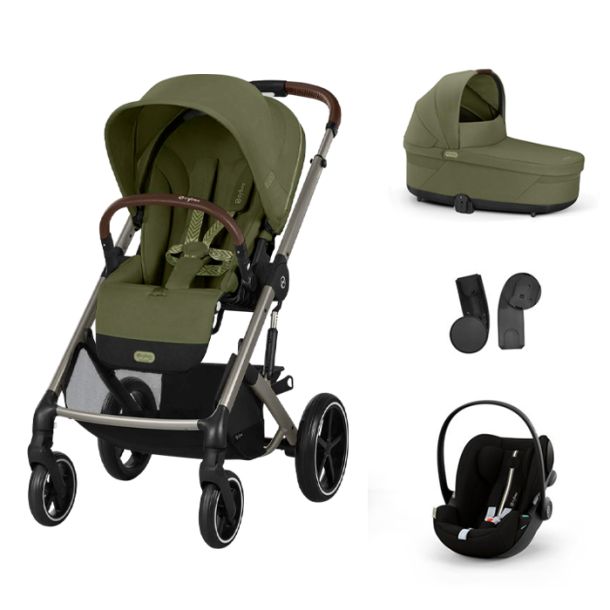 CYBEX Πολυκαρότσι 3in1 Balios S Lux 2025 TPE Moss Green με κάθισμα Cloud G i-size Plus Moon Black