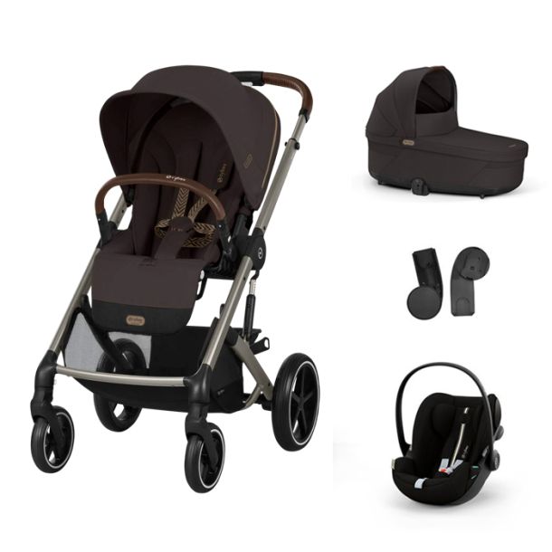 CYBEX Πολυκαρότσι 3in1 Balios S Lux 2025 TPE Chocolate Brown με κάθισμα Cloud G i-size Plus Moon Black