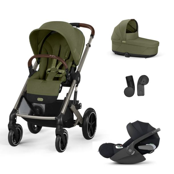 CYBEX  Πολυκαρότσι 3in1 Balios S Lux 2025 Taupe Frame Moss Green με κάθισμα Cloud T i-size