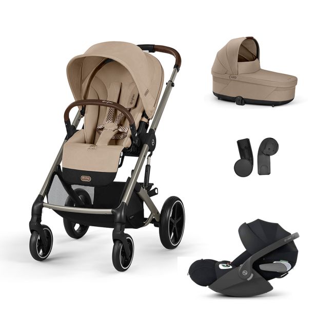 CYBEX  Πολυκαρότσι 3in1 Balios S Lux 2024-2025 Taupe Frame Almond Beige με κάθισμα Cloud T i-size