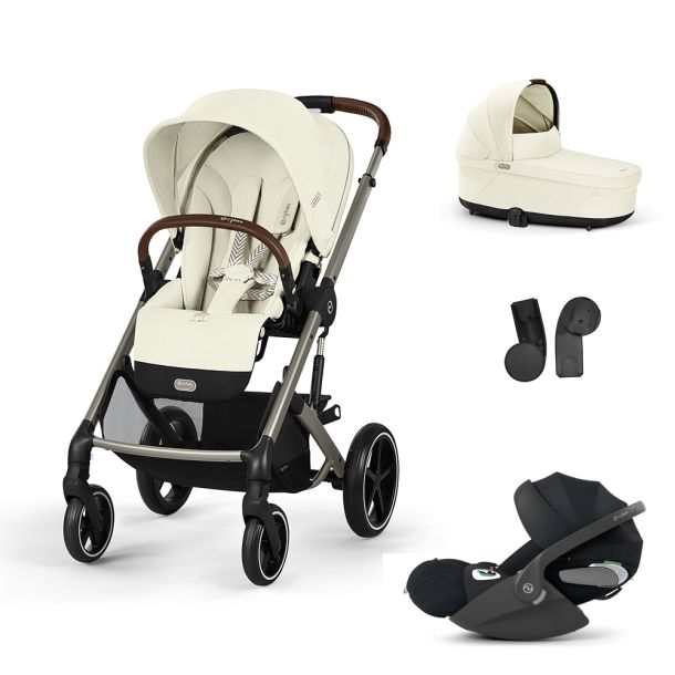CYBEX  Πολυκαρότσι 3in1 Balios S Lux 2024-2025 Taupe Frame Seashell Beige με κάθισμα Cloud T i-size