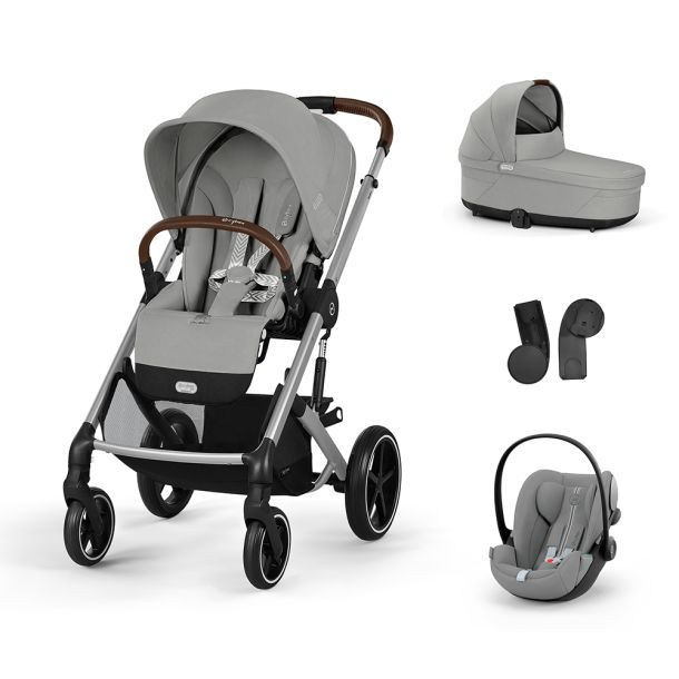 CYBEX Πολυκαρότσι 3in1 Balios S Lux 2024-2025 SLV Stone Grey με κάθισμα Cloud G i-size Plus Stone Grey