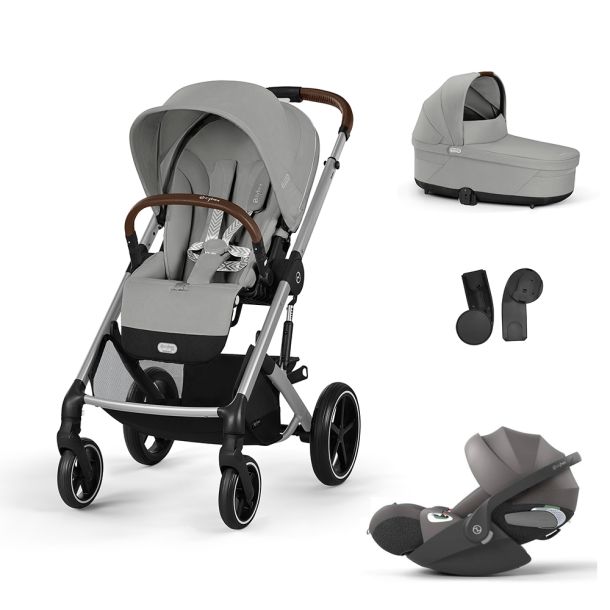 CYBEX  Πολυκαρότσι 3in1 Balios S Lux 2024-2025 Silver Frame Stone Grey με κάθισμα Cloud T i-size