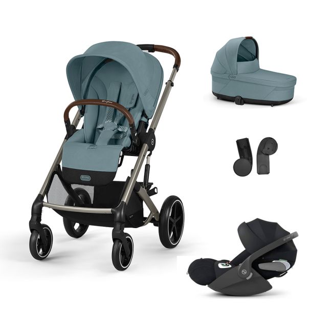 CYBEX  Πολυκαρότσι 3in1 Balios S Lux 2024-2025 Taupe Frame Stormy Blue με κάθισμα Cloud T i-size