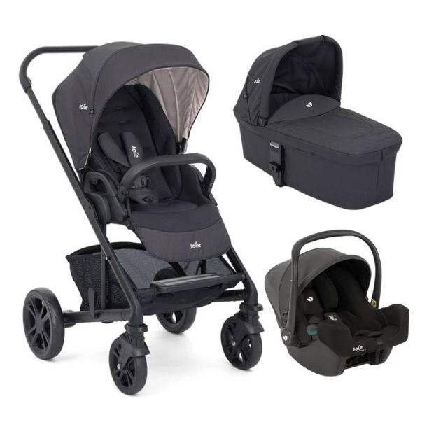 Joie Βρεφικό Trio Set Chrome με Πορτ μπεμπέ Ember & Κάθισμα αυτοκινήτου i-Snug 2 Coal + ΔΩΡΟ JOIE Ποδόσακος