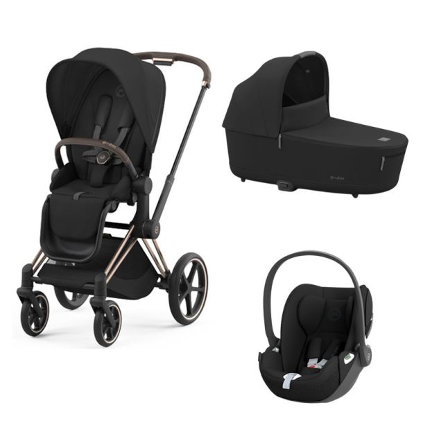CYBEX  Πολυκαρότσι 3in1 Priam Rosegold Sepia Black με κάθισμα Cloud T i-size