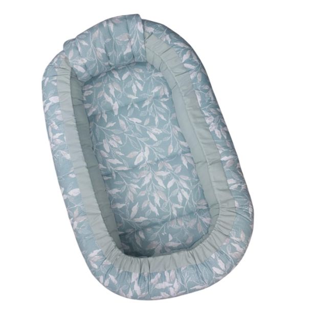 Βρεφική φωλιά 3in1 NATALINO BEBELINO Μέντα Φύλλα με φερμουάρ 208