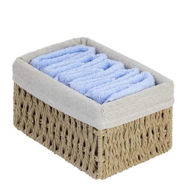 Καλαθάκι με σετ 5τμχ λαβέτες 25x25cm NIMA Bamboo Nest - Light Blue 34645