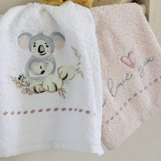 Βρεφικές Πετσέτες - Λαβέτες ώμου (Σετ 2τμχ) NIMA Koala Love 30x30 34975