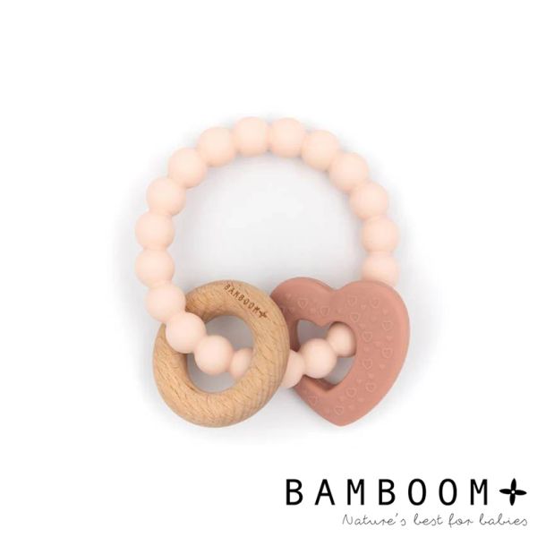 Μασητικός Κρίκος Οδοντοφυίας BAMBOOM Wood N Silicone Rosa CAA82507-04