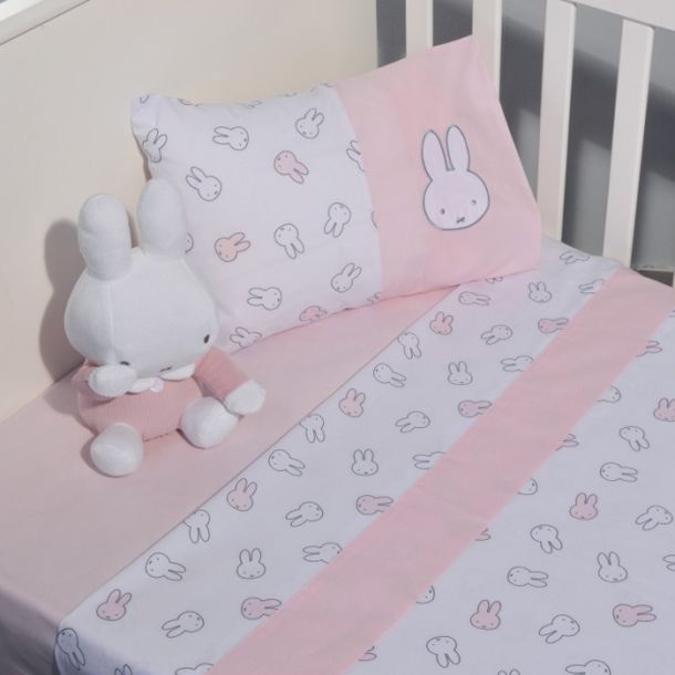 Σεντόνια κούνιας 3τμχ 110x170 BABY OLIVER Miffy Ροζ Εμπριμέ 48-8706/52-1