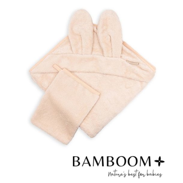 Μπουρνούζι - κάπα από ύφασμα μπαμπoύ BAMBOOM 75x75 Peach