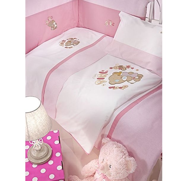 Πάπλωμα κούνιας NIMA Frou Frou Pink Ροζ-Λευκό 100x140 12429