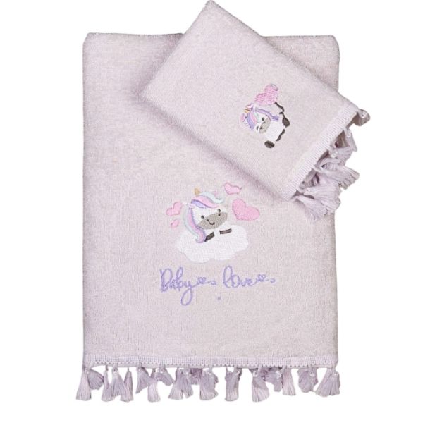 Βρεφικές Πετσέτες (Σετ 2τμχ) NIMA Luni Uni 30 x 50 + 70 x 140 36063