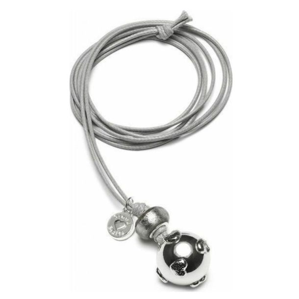 Μουσικό μενταγιόν εγκυμοσύνης PROUD MAMA Grey Silver Hearts