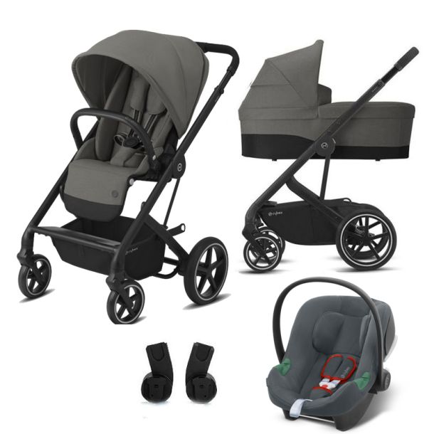 CYBEX  Πολυκαρότσι 3in1 Balios S Lux Black Frame With Cot S & Aton B2 I-Size Soho Grey